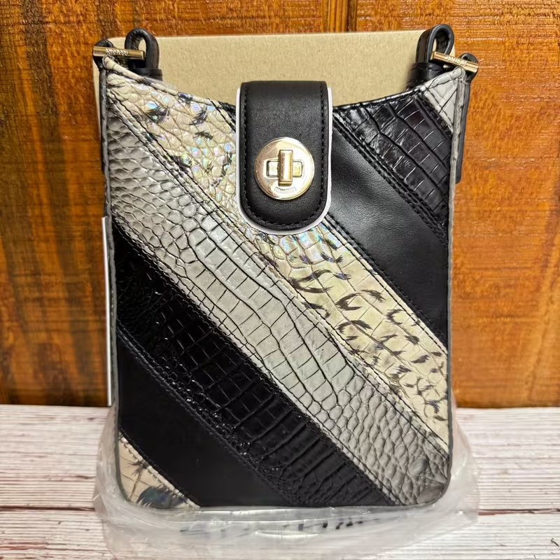 Small Leather Crossbody - Black Flashback