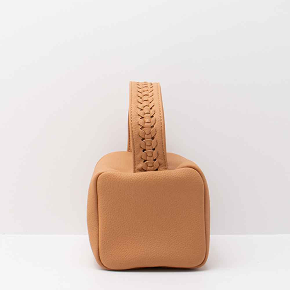 Handcrafted Orange Leather Simplistic Shoulder & Hand Tote