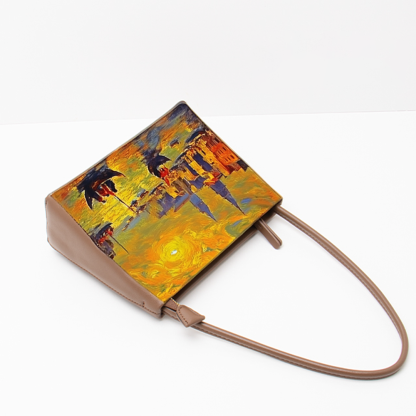 Handcrafted Full-Grain Leather Satchel | Retro-Minimalist Crossbody & Shoulder Bag