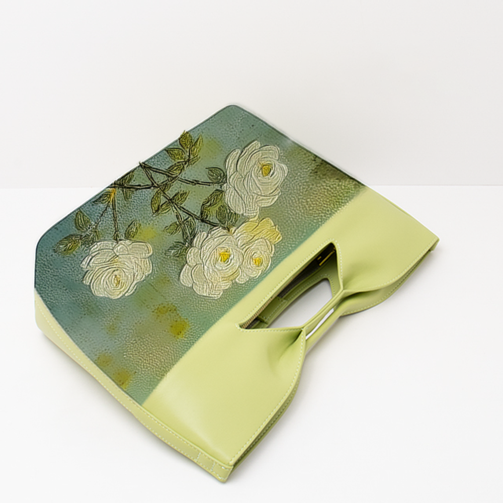 Handcrafted Full-Grain Leather Satchel | Vintage-Inspired Green Crossbody & Shoulder Bag