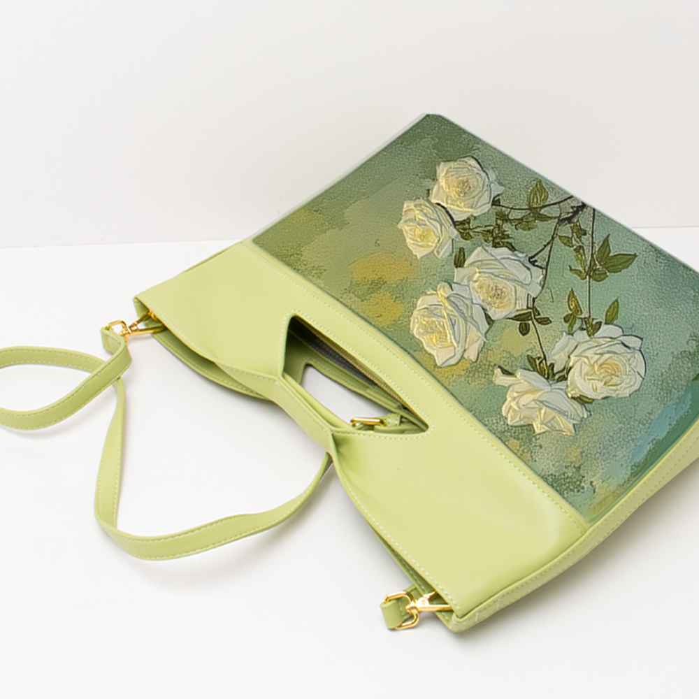 Handcrafted Full-Grain Leather Satchel | Vintage-Inspired Green Crossbody & Shoulder Bag