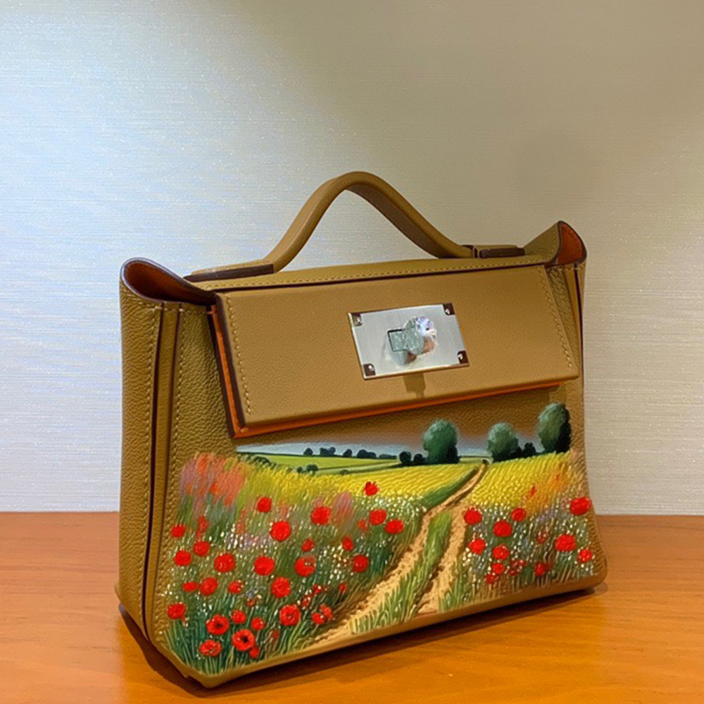 Handcrafted Genuine Leather Women's Bag - Earth Yellow, 25cm