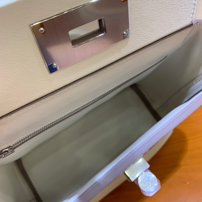 Handcrafted Genuine Leather Women's Bag - Milkshake White, 25cm