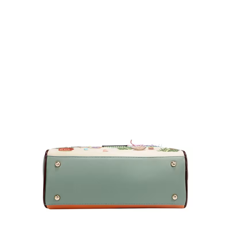 Sun And Sand Dome Bag, Women's Medium PU Leather Top Handle Bag With Main Zip Closure