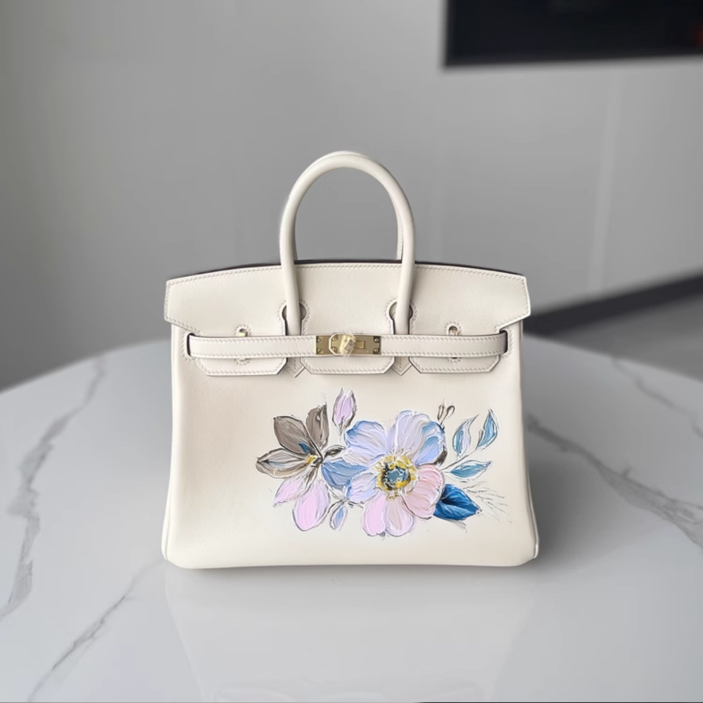 Handcrafted Genuine Leather Women's Bag - Cream White, 30cm
