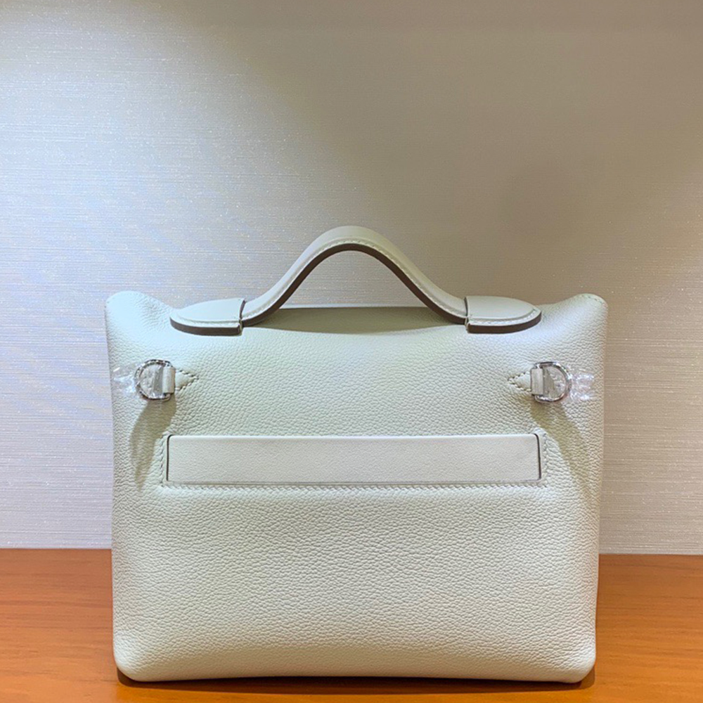 Handcrafted Genuine Leather Women's Bag - Milkshake White, 25cm
