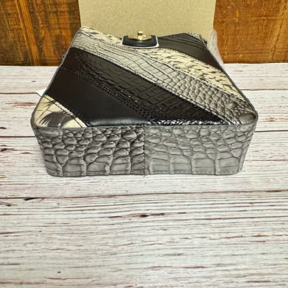 Small Leather Crossbody - Black Flashback