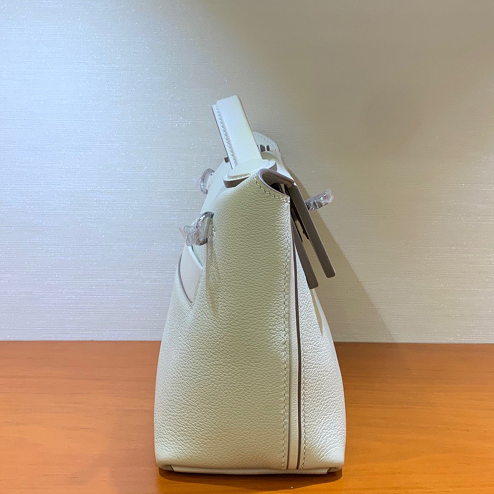 Handcrafted Genuine Leather Women's Bag - Milkshake White, 25cm