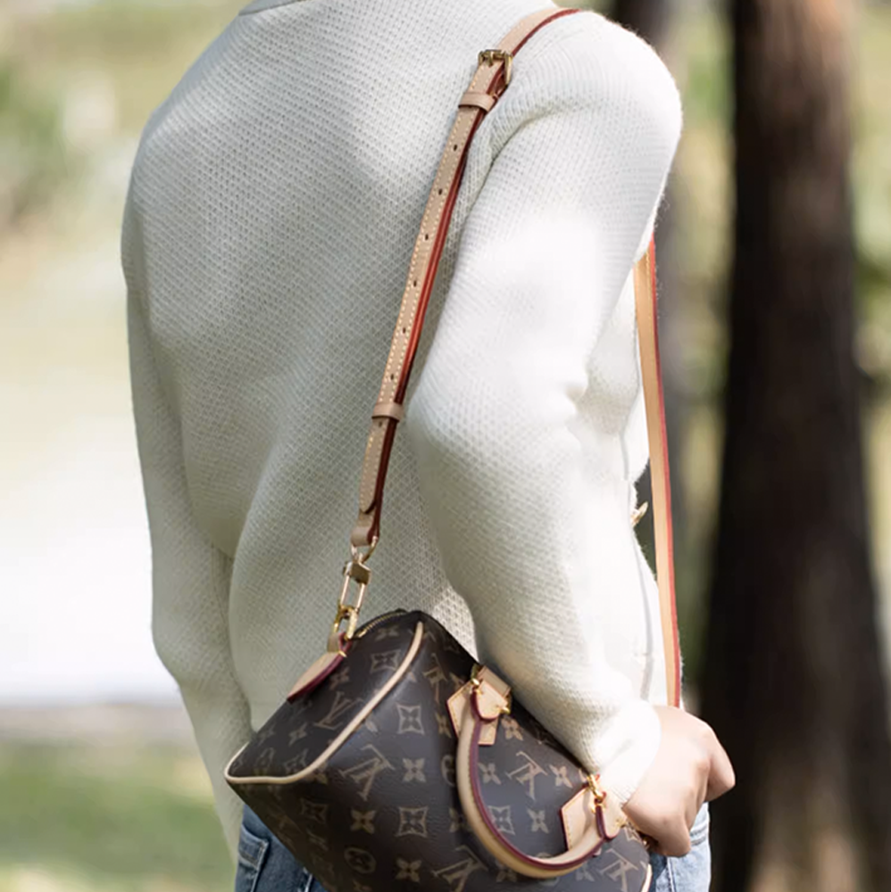 Vegetable-Tanned Leather Crossbody Fading Color Change Strap Replacement