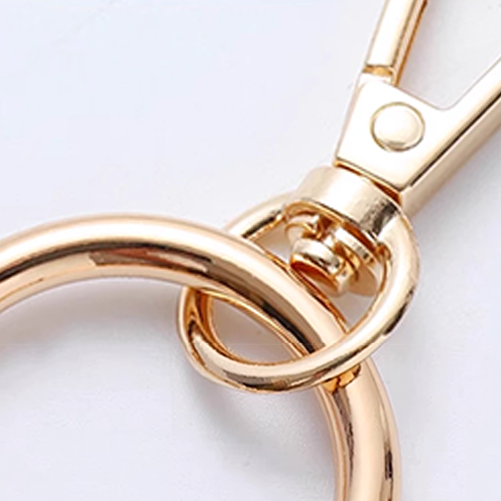 Bag strap with chain connection, spring clip, and open ring