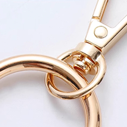 Bag strap with chain connection, spring clip, and open ring