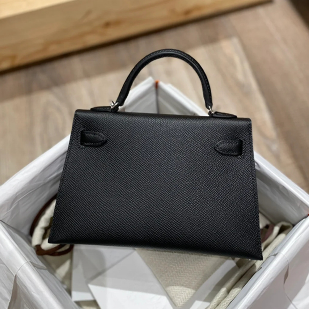 Handcrafted Genuine Leather Women's Bag - Classic Black, 25cm