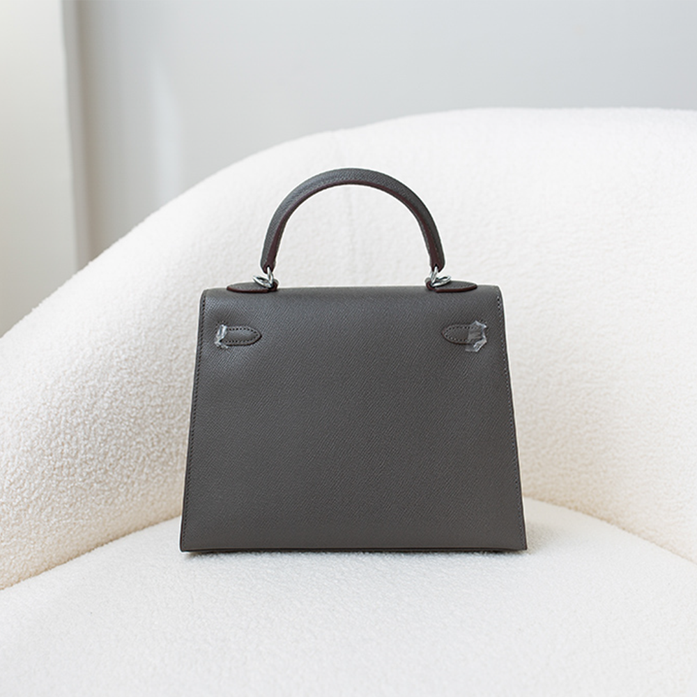 Handcrafted Genuine Leather Women's Bag - 25cm Cumulonimbus Gray