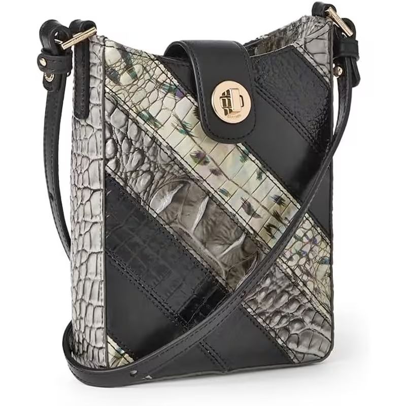 Small Leather Crossbody - Black Flashback