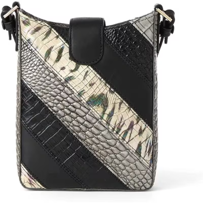 Small Leather Crossbody - Black Flashback