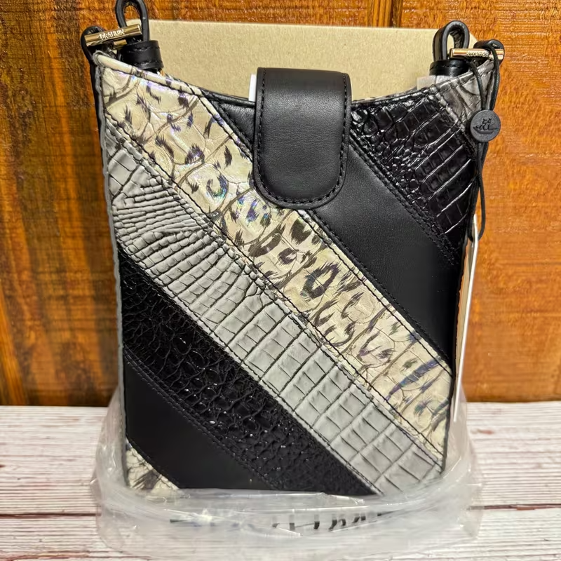 Small Leather Crossbody - Black Flashback