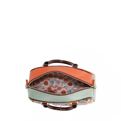 Sun And Sand Dome Bag, Women's Medium PU Leather Top Handle Bag With Main Zip Closure