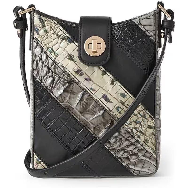 Small Leather Crossbody - Black Flashback