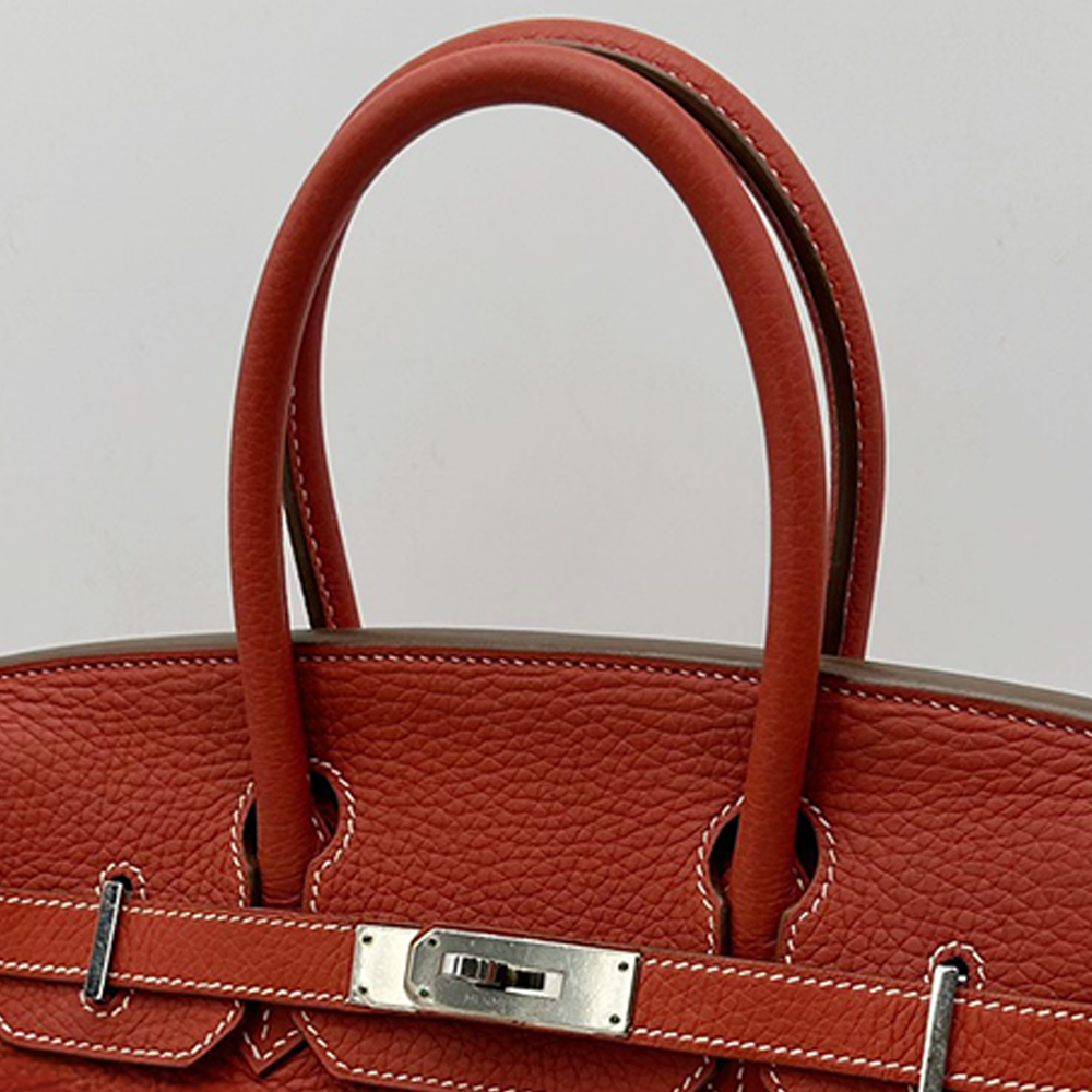 Handcrafted Genuine Leather Women's Bag - 35cm Orange-Red