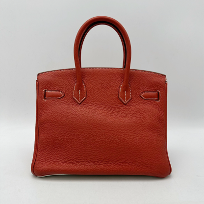 Handcrafted Genuine Leather Women's Bag - 35cm Orange-Red