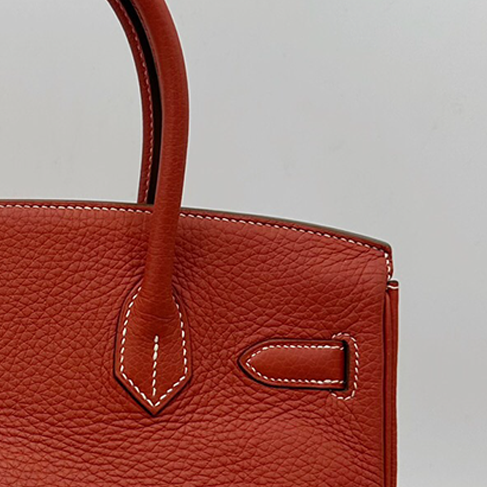 Handcrafted Genuine Leather Women's Bag - 35cm Orange-Red
