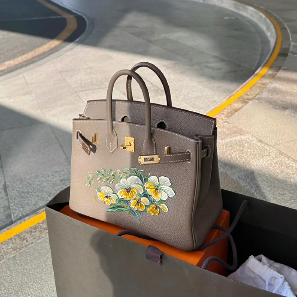 Handcrafted Genuine Leather Women's Bag - Elephant Gray, 30cm