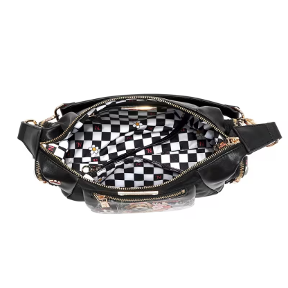 Family Yearbook Shoulder Bag, Women's Medium PU Leather Bag With Main Zip Closure