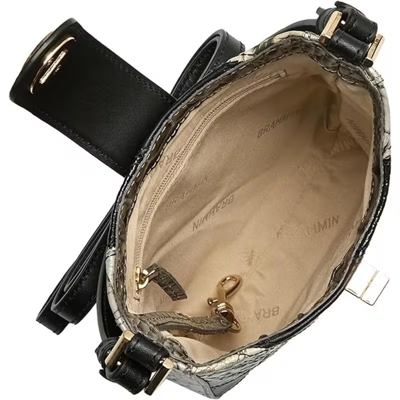 Small Leather Crossbody - Black Flashback
