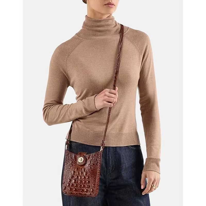 Small Leather Crossbody - Black Flashback