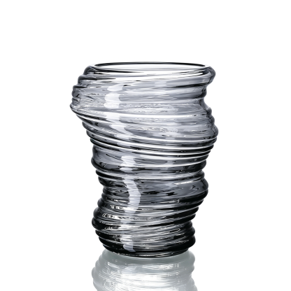 12126g	 D8"H9.8" - TORNADO GLASS VASE