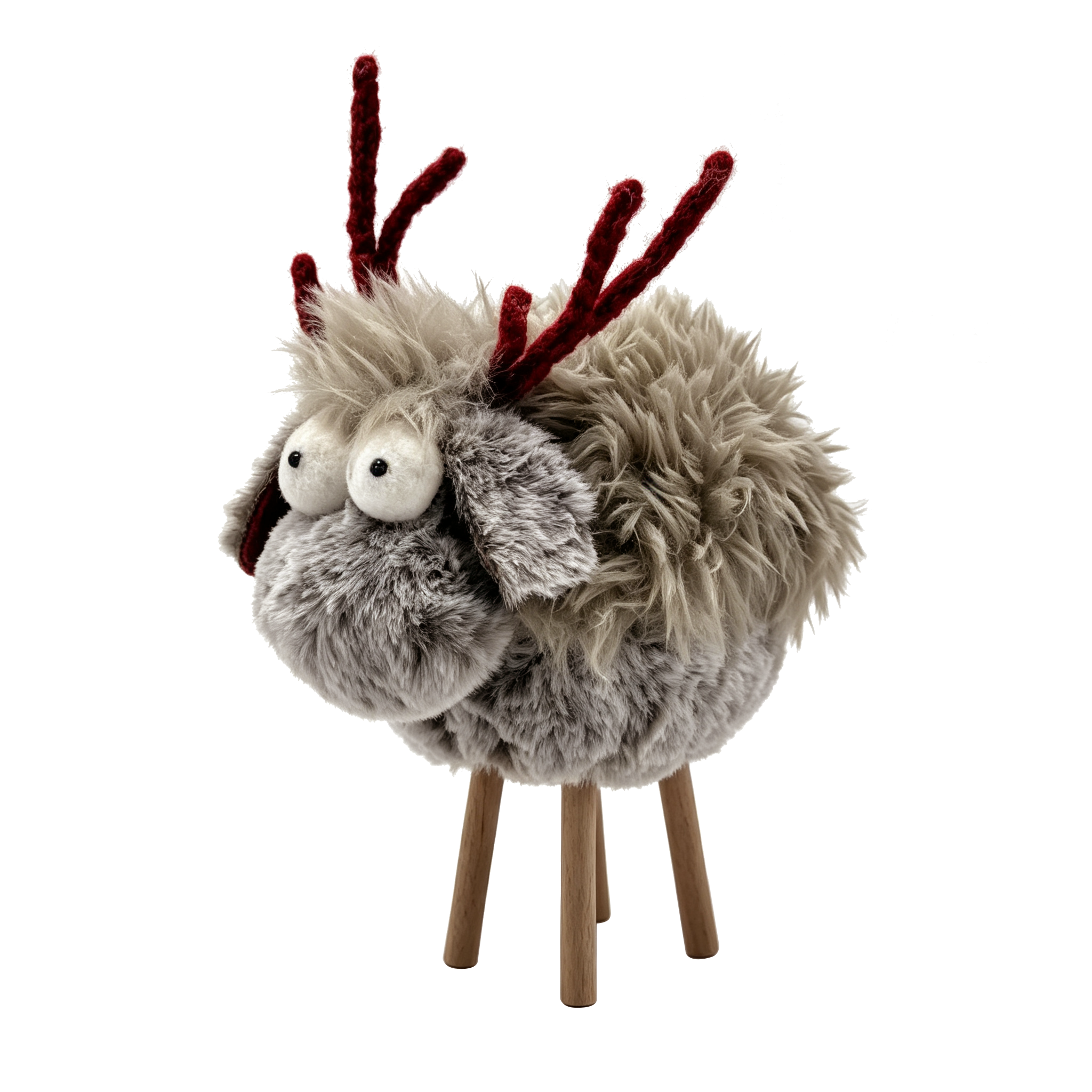 31878	 L9.4"W9"H12.6" - STANDING FUR RAINDEER TABLETOP