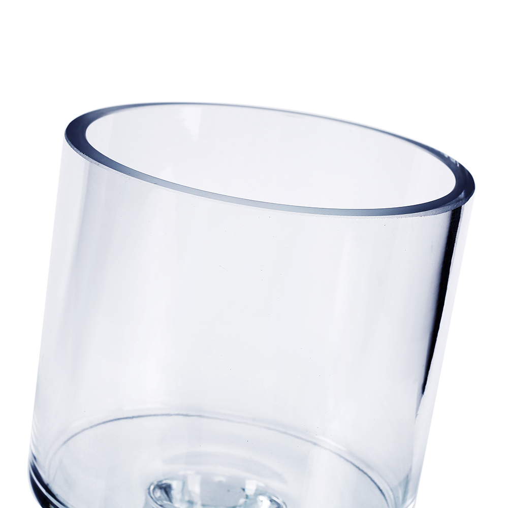 84023	 D4.5"H6.5" - GLASS CYLINDER PEDESTAL CANDLE HOLDER