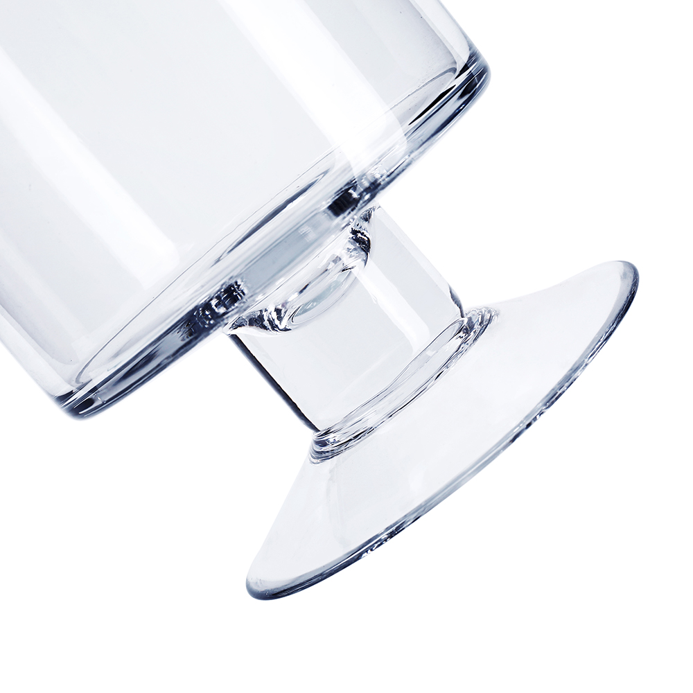 84023	 D4.5"H6.5" - GLASS CYLINDER PEDESTAL CANDLE HOLDER