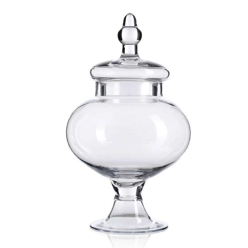 A40728	 D6.5"H12" - GLASS APOTHECARY JAR WITH LID