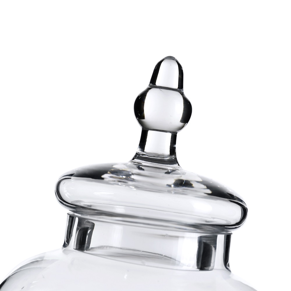 A40728	 D6.5"H12" - GLASS APOTHECARY JAR WITH LID