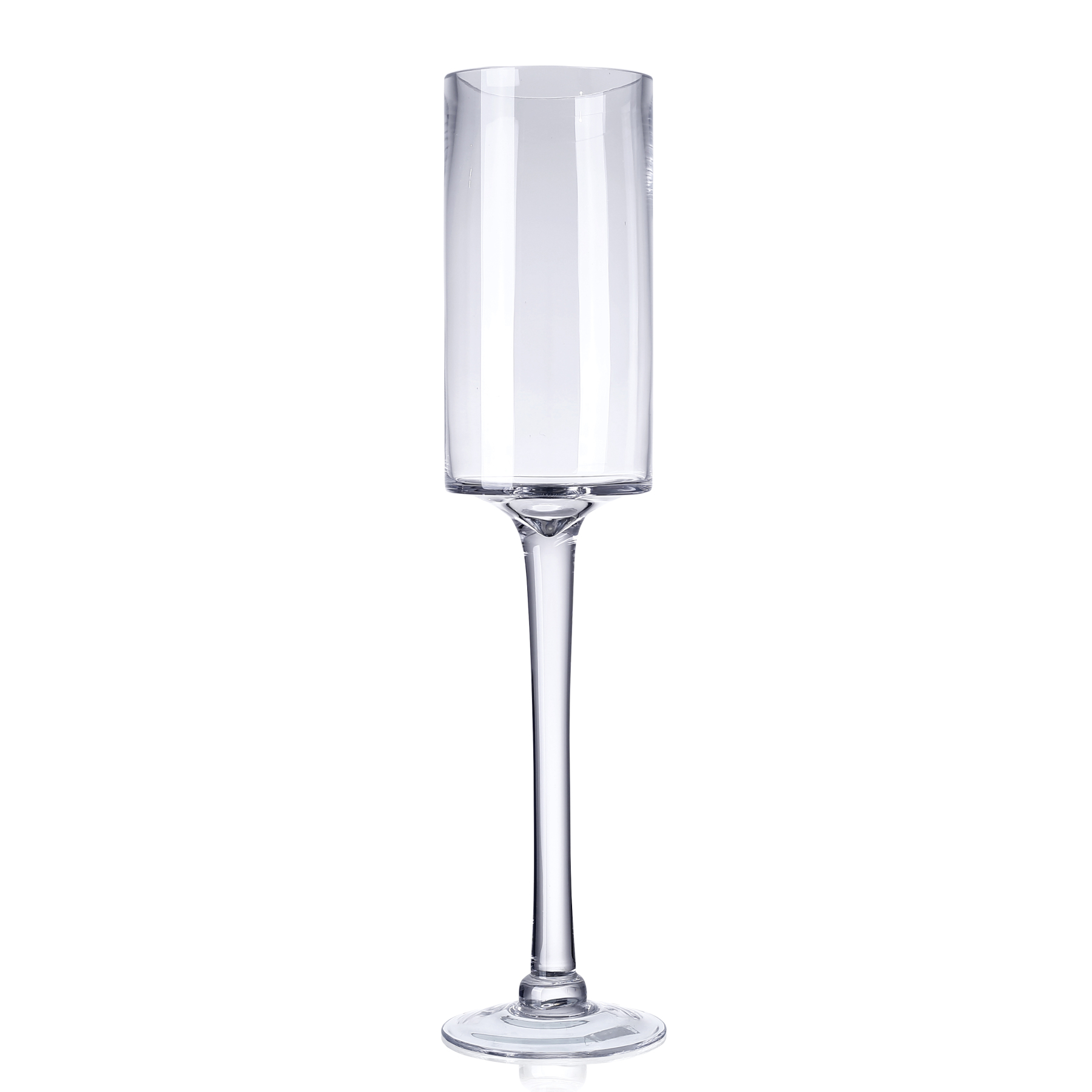 D5"H20" - GLASS CYLINDER PEDESTAL CANDLE HOLDER