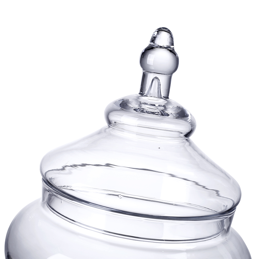 61013	 D10"H14" - GLASS APOTHECARY JAR WITH LID