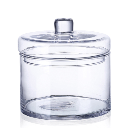 64300	 D6.5"H6.5" - GLASS APOTHECARY JAR WITH LID