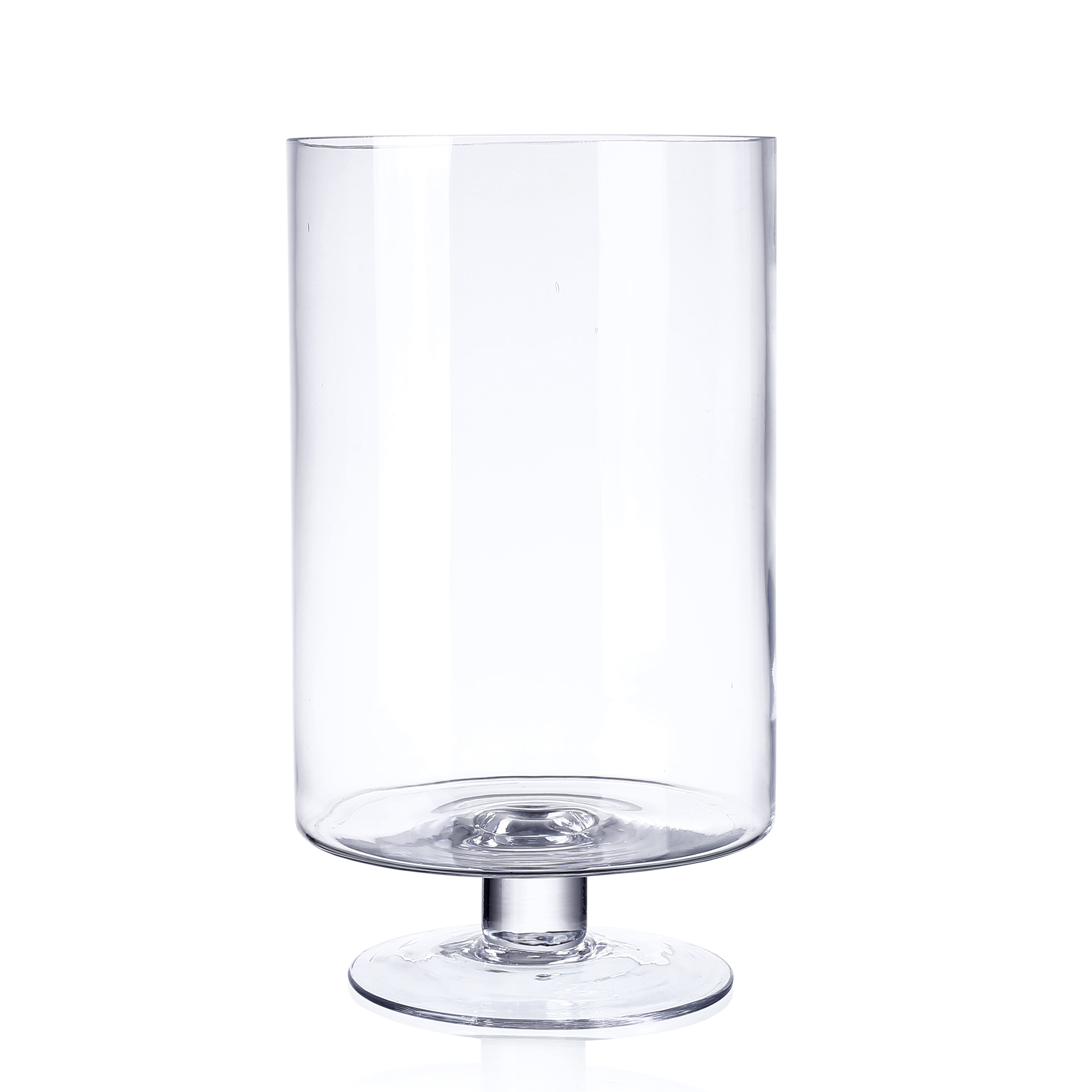 D6"H11" - GLASS PEDESTAL VASE