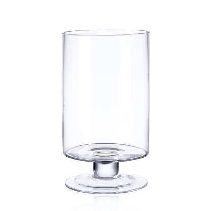 D8"H14" - GLASS CYLINDER PEDESTAL CANDLE HOLDER