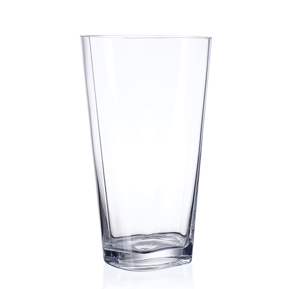 64040	 L6"W3"H10" - TAPERED OVAL GLASS VASE
