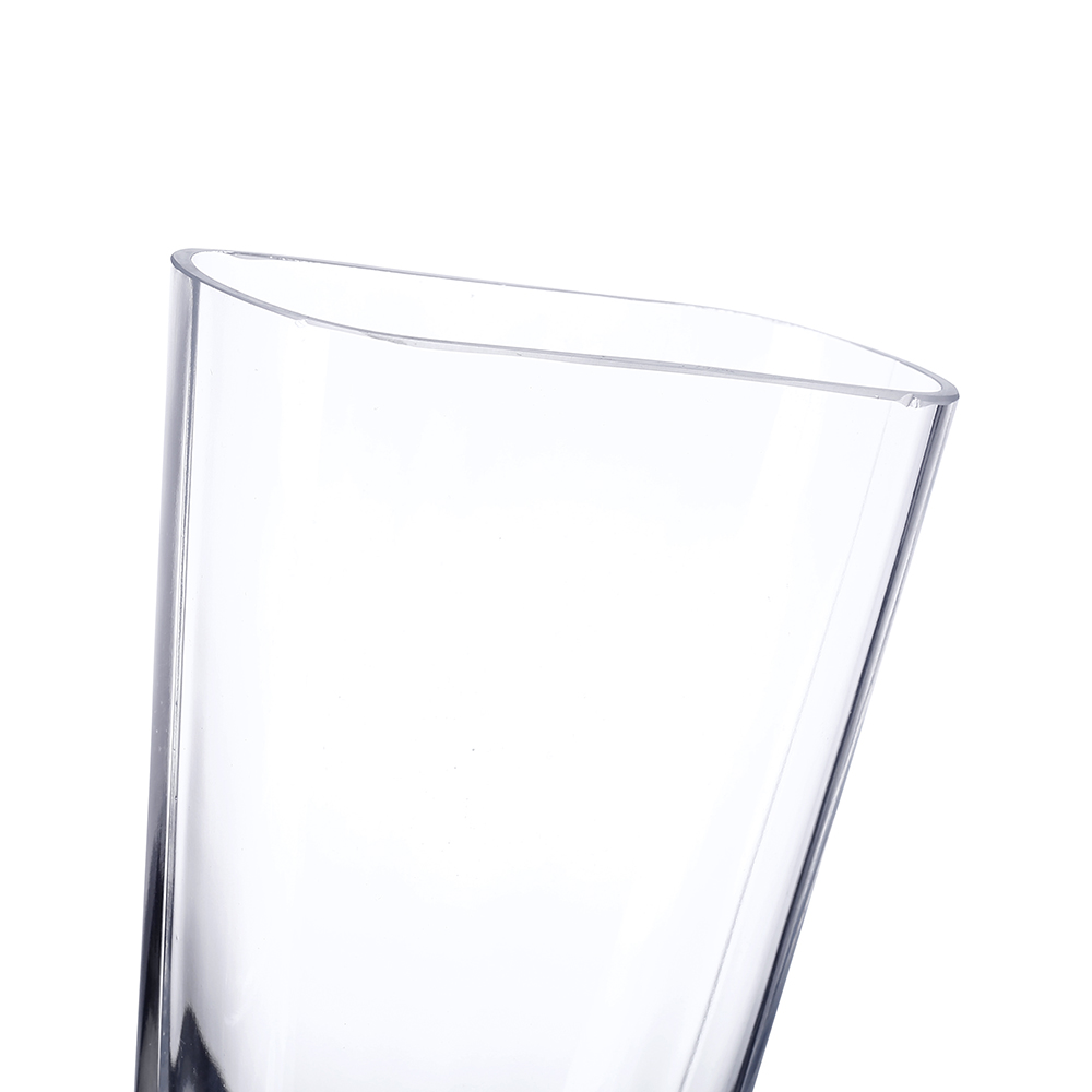 64040	 L6"W3"H10" - TAPERED OVAL GLASS VASE