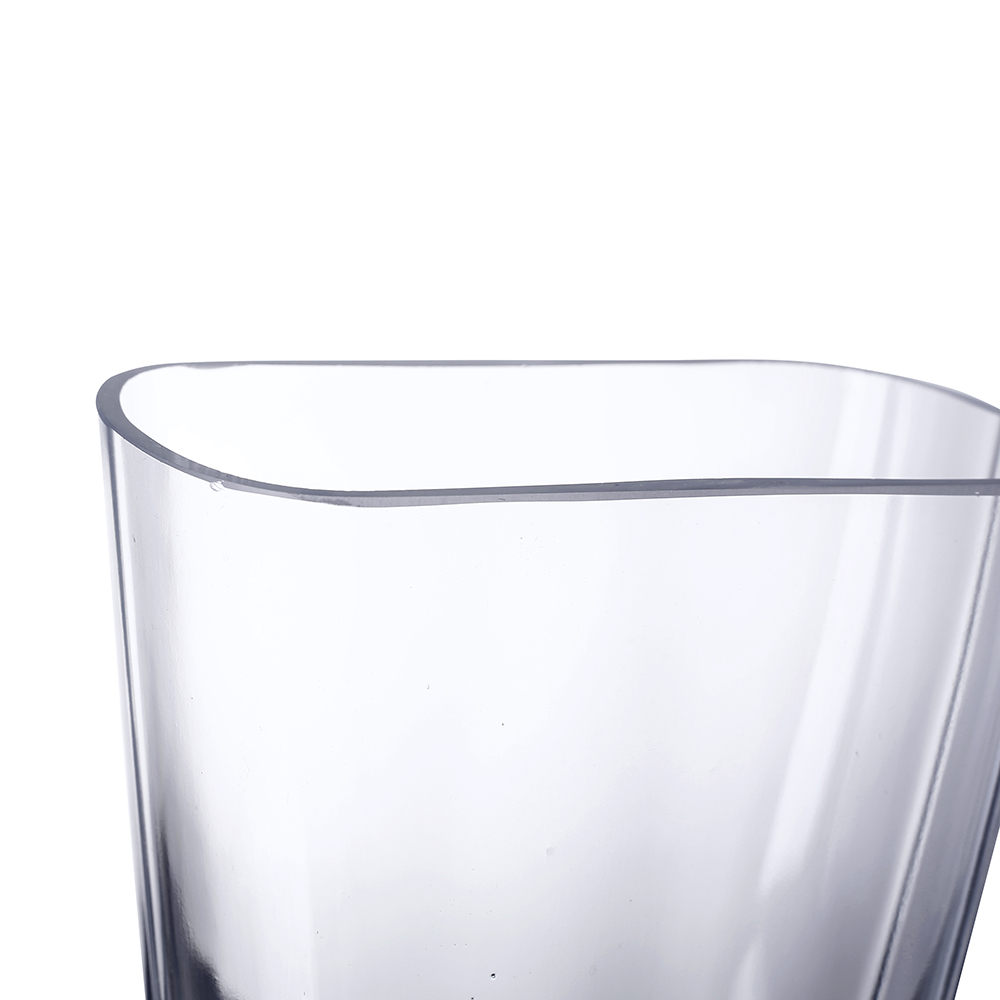 64040	 L6"W3"H10" - TAPERED OVAL GLASS VASE