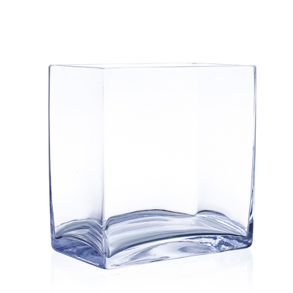 84857C	 L7.5"W4.5"H8" - RECTANGLE GLASS VASE