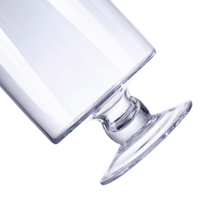 64153S	 D5.5"H17" - GLASS CYLINDER PEDESTAL CANDLE HOLDER