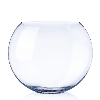 84816c	 D14"H12" - BUBBLE BALL BOWL GLASS VASE