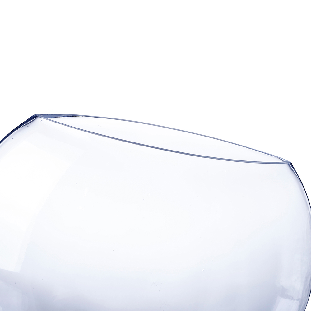 84816c	 D14"H12" - BUBBLE BALL BOWL GLASS VASE