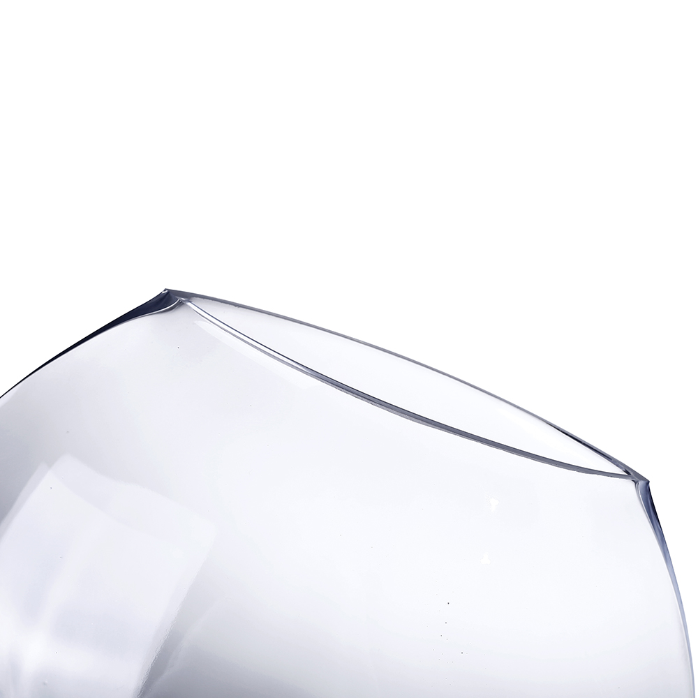 64054	 L7"W3.5"H6.5" - GLASS MOON VASE