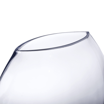 64054	 L7"W3.5"H6.5" - GLASS MOON VASE