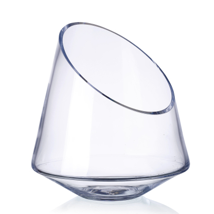 D8"H7.5" - ROUND ANGLED RIM GLASS BOWL